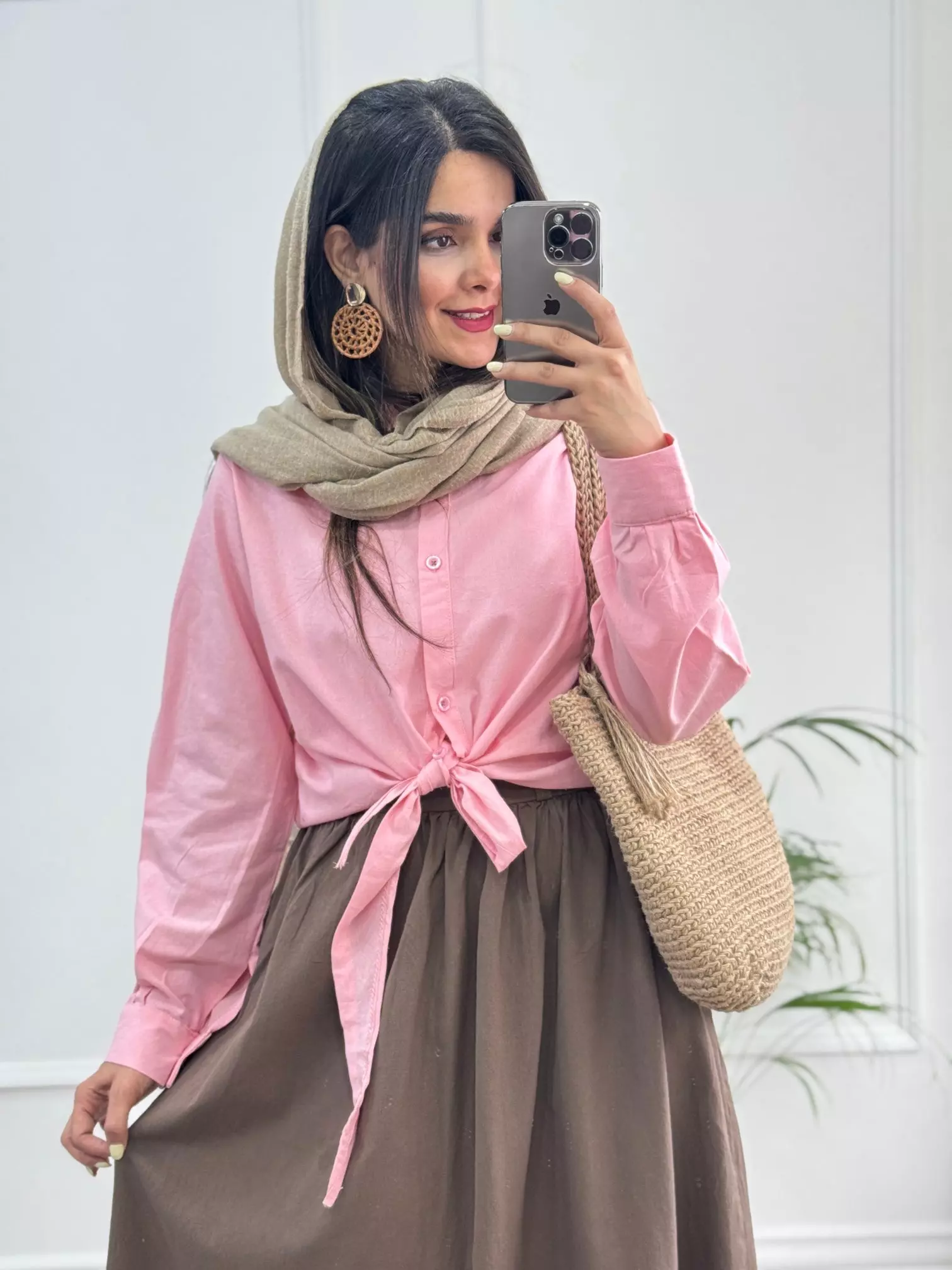 شومیز گره ای لینن آینور